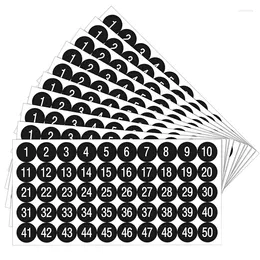 Window Stickers 20Pcs 1 To 50 Number Consecutive 1Inch Self-Adhesive Decal For Inventory Storage Classification