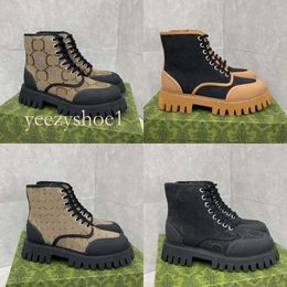 High Quality Designer Lace-up Men Women Boot Half Classic Style Shoes Winter Fall Snow Nylon Canvas Ankle Martin Boots Fashion Luxury