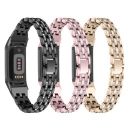 Accessories Essidi Bling Metal Wrist Band Loop For Fitbit Charge 6 5 4 3 3 SE Women Girls Watch Bracelet Strap Loop For Fitbit Charge 2