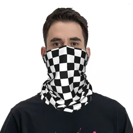 Cycling Caps Black And White Checkerboard Balaclava Cool Running Travel Face Masks Man Trendy Protection Mask Neck Warmer Scarves