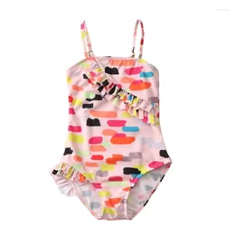 Women's Swimwear Brand Toddler Kid Baby Girls 3D Cartoon Birds Swimsuit One Piece Bikini Colorful Ruffles Beach Bathing Suit