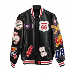 new Y2K Harajuku Hip-hop Stitching Motorcycle Baseball Uniform Male Street Pop Letters Flocking Embroidery Jacket Coat Female SI M0gs#