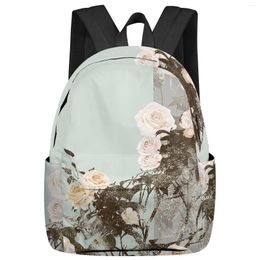 Backpack Plant Flower Ethnic Women Man Backpacks Waterproof Multi-Pocket School For Student Boys Girls Laptop Book Pack Mochilas