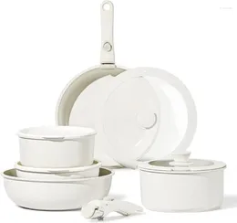 Cookware Sets 11pcs Pots And Pans Set Nonstick Detachable Handle Induction RV Kitchen Removable Oven Safe