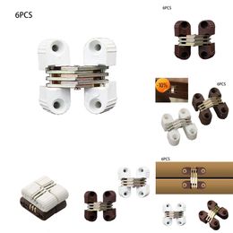 2024 Other Home Appliances 6Pcs Concealed Hinges Folding Door Barrel Cross Hinge Dining Table Invisible Hinge Hardware Wardrobe Furniture Accessories