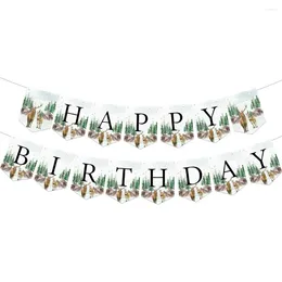 Party Decoration Cheereveal Deer Birthday Decorations Camping Happy Banner For Boys Oh Woodland Theme Supplies