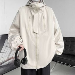 Весенне-осенний новый продукт, водонепроницаемое спринтерское пальто с капюшоном для мужчин, модная брендовая уличная американская функциональная рабочая куртка Black Warrior для мужчин