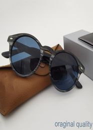 2180 high quality striped circle Sunglasses Steampunk Men Women Brand Designer Glasses De Sol Shades UV Protection with box logo6626632