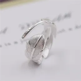 Cluster Rings Punk Vintage Feather For Women Men Simple Adjustable Open Finger Ring Party Gift Trend Jewellery 2024