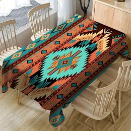 Table Cloth 1pc Colourful Geometric Pattern Tablecloth - Rectangle Abstract Cover For Picnic Or Holiday Party