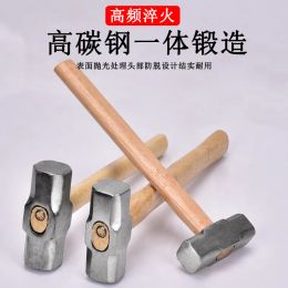 Hammer Masonry Octagonal Hammer with Wooden Handle High Carbon Steel Hammer 900g 1000g Non Slip Wooden Square Hammer Tools