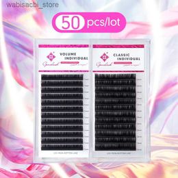 False Eyelashes Genielash individual eyelash extensions high quality Russian volume eyelashes professional Salon use 50pcs/lot24327