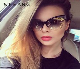 Fashion Brand Designer Cat Eye Sunglasses Women Retro Sun Glasses Big Size Cateye Vintage Oversize Female Gradient Points9237440