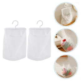 Laundry Bags 2 Pcs Storage Mesh Bag Breathable Hanging Pouch Multi-functional Baby Bath Tubs Hanger Clip Hangers Shopping Home