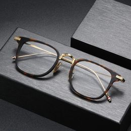 York Brand Square Glasses Frame Women Fashion Optical Myopia Prescription Eyeglasses Men Alloy Acetate Full Rim Eyewear 240322