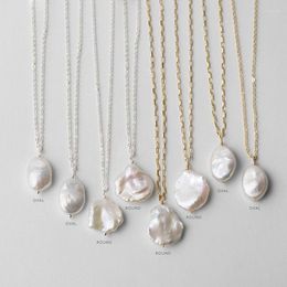 Pendants 925 Silver/14K Gold Filled Natural Baroque Pearl Necklace Handmade Jewelry Choker Femme Kolye Collares Boho