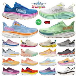 Hokaho One Bondi 8 New Running Hokays Shoes Womens Platform Sneakers Clifton 9 Men Blakc White Harbour For Mens Women Trainers Runnners 36-45