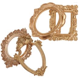 Frames Decorative Ornaments Bulk For Display Gold Picture Vintage Golden Po Jewelry Props Small Decoration