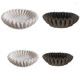 Decorative Figurines Fluted Ruffle Bowl - Home Decor Accents For Living Room Styling Coffee Table Bookshelf And Console