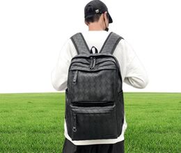 Sac A Dos 2021 Luxury Big Backpack Black School Waterproof Bag Pack Trendy Woven Large Pu Leather Rucksacks Mens Laptop Bags8903514