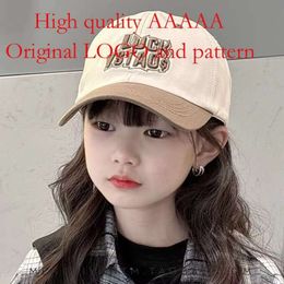 Korean Children's with the Same Style, New Letter Embroidery Print Colour Blocking Sun Shading Baseball Hat, Boys and Girls Duckbill Hat Trend