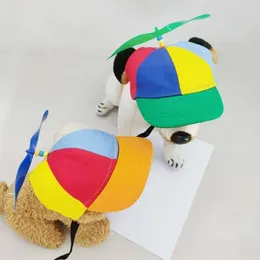 Dog Apparel Pet Hat With Propeller Design Colourful For Summer Fun Adorable Sunproof Baseball Cap Breathable