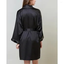 Women's Sleepwear Womens Satin Kimono Robe Long Sleeve Silky Bathrobe Brides Bridesmaids Pajama Dress For Wedding