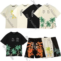 Mens Women T Shirts Shorts Designer Palm Angles Tracksuit Summer Fashion Palmly Angeles Leisure Loose Crew Neck Las Palmas Cottons Print Luxurys Tops Plam Angel 236