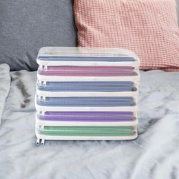 Storage Bags Transparent Zippered Pouch Zipper Toy Organizer Hard Plastic Pencil Case Makeup Home Box