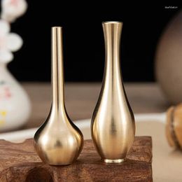 Vases Metal Mini Vase Pure Copper Taper Flower For Wedding Table Centrepiece Decorations Nordic Home Decor Housewarming Gift