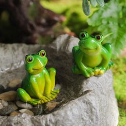 Garden Decorations 2 Pcs Micro Landscape Frog Ornaments Scene Resin Crafts Fairy Accessories