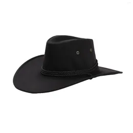 Berets Western Cowboy Hats With Adjustable Neck Draw String Vintage Cattleman Hat N Women And Teens