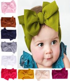 Kids Girl Stretch Turban Knot Headband Toddler Baby Girl Big Bow Knot HairBand Solid Headwear Head Wrap Hair Band Accessories BY101969629