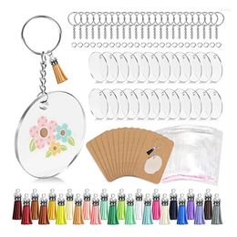 Keychains 144 PCS Acrylic Keychain Blank Set Key Chain For Vinyl Come With Bulk DIY Crafting