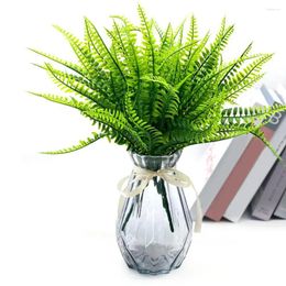 Decorative Flowers Outdoor Plant 10pcs Realistic Uv Resistant Artificial Ferns Branches For Indoor Garden Decor Reusable Plastic Faux Green