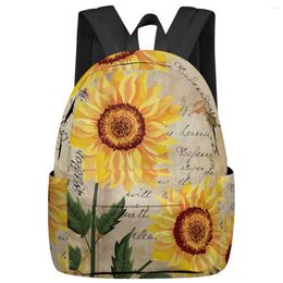 Backpack Retro Shabby Sunflower Women Man Backpacks Waterproof Travel School For Student Boys Girls Laptop Book Pack Mochilas