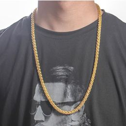 Chains 2021 Men Necklace Fashion Luxury Jewerly Hip Hop Cuban Punk Yellow Gold Plated Classic Rope Chain Male Pendan246Y