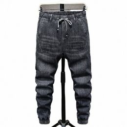 Büyük boy kot pantolon artı boyutu harem pantolon sonbahar elastik streç ince ayak pantolon 7xl 6xl 5xl f3nl#