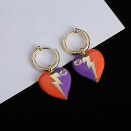 New Designer earrings Colorful enamel heart Earrings for women Earring ear rings Luxury brand jewelry gift