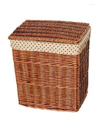 Laundry Bags Wicker Rattan Hamper Toy Dirty Clothes Storage Box With Lid Finishing Large