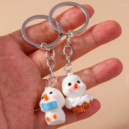 Keychains Cute Creative Chicken Keychain Animal Pendant Keyring Chains Or Car Key Holder Handbag Decor Purse Bag Accessories