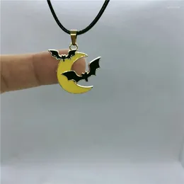 Pendant Necklaces Yungqi Gothic Cartoon Animal For Women Men Darken Night Bat Moon Necklace Halloween Costume Party Jewellery Gift