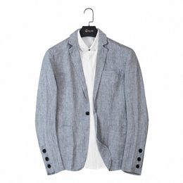 new Arrival High Quality Autumn Linen Shirt Men's Youth Fi Casual Light Coat Casual Small Suit Size M L XL 2XL 3XL 13TT#
