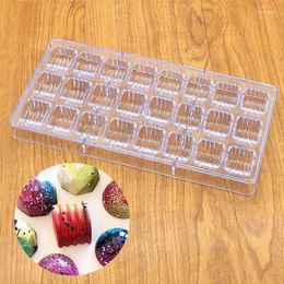 Baking Moulds 24 Even Screw Thread Polycarbonate Chocolate Mould Creative 3D Fondant Cake Candy DIY Kitchen Pastry Tools