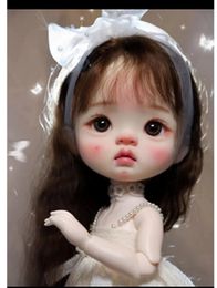 В наличии 16 26 см qianqian yuanbao BJD sd кукла с большой головой, полимерный материал, аксессуары для самостоятельного изготовления, детские игрушки, подарок для девочки 240313