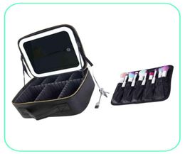 NXY cosmetic bags New travel makeup bag cases eva vanity case with led 3 lights mirror 2201189872705
