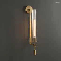 Wall Lamp Energy Saver-Modern Glass Gold American Nordic Sconce Retro Vintage Living Room Bedroom Porch Aisle Balcony Dining
