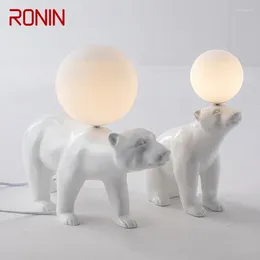 Table Lamps RONIN Nordic Modern Lamp Creative White Glass Resin Desk Lights LED Decor For Home Children Bedroom Living Room