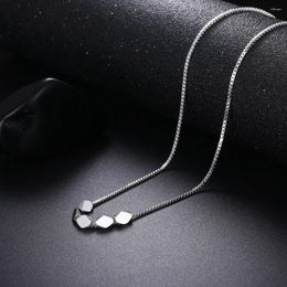 Pendants Exquisite 925 Sterling Silver Pendant Necklace Women's Geometric Short Collarbone Chain Fashion Jewelry Wedding Gift
