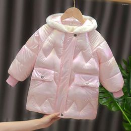 Down Coat Girls Winter Parkas Thicken Warm Cotton Plus Velvet Children Clothing Hooded Christmas Kids Outerwear Jackets And Coats